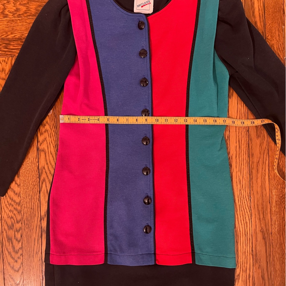 Vintage Multicolor Button-Up Dress - Picture 5 of 6